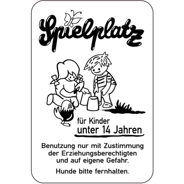 Stein HGS Sonderschild, Spielplatz für Kinder unter 14 Jahren, 400 x 600 mm, 14896