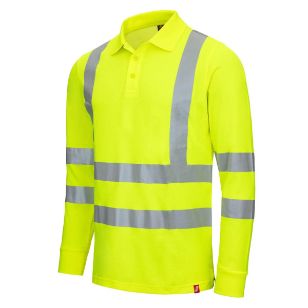 NITRAS MOTION TEX VIZ, Warnschutz-Langarm-Poloshirt, Größe: XS, Farbe: neongelb, VE: 20 Stück, 7014-4000-XS