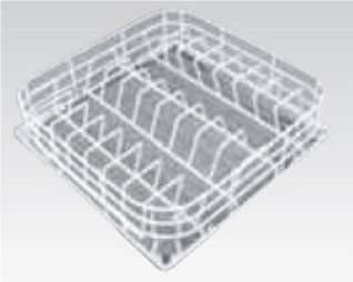 ZANUSSI Eckiger Korb, B x T x H in mm: 395 x 395 x 100, für 16 Teller mit Ø in mm: 190 oder 8 Teller mit Ø in mm: 240, 406867052