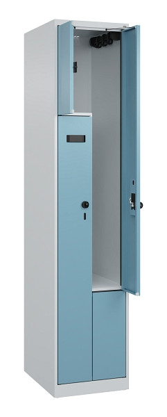 C+P Z-Spind Evolo PLUS, 2 Fächer, 1850x400x500mm, 7035/0010, Drehriegel, 049003-122 S10004