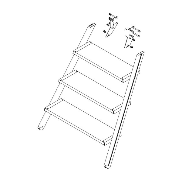 Munk Günzburger Steigtechnik Aufstieg Podesttreppe 4 Stufen inkl. Montagesatz, Korundbeschichtung, 800054