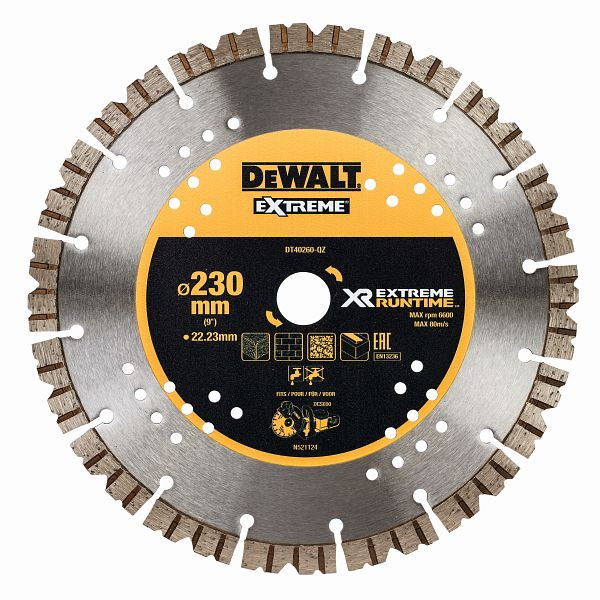 DeWalt XR Extreme Runtime Diamanttrennscheibe Trennschleifer 230/22.2mm, DT40260-QZ