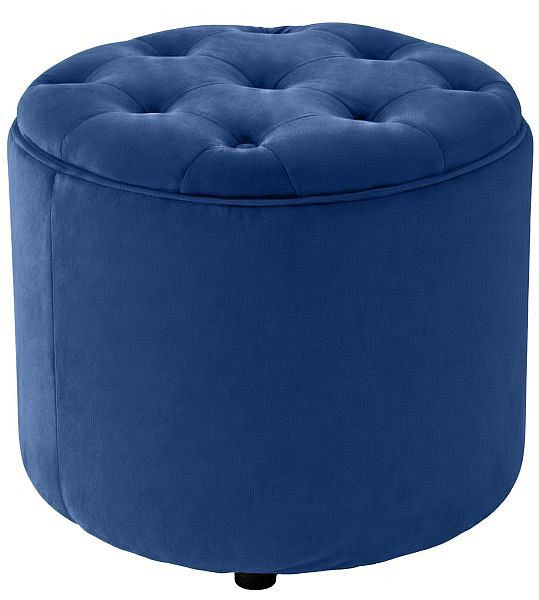 CLP Sitzhocker Pantin Samt, blau, 312649, 4251756406349