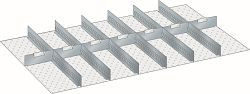 LISTA Set Schlitzwände und Trennbleche 64x36E (BxTxFH) 1088x612x100mm, 6 Schlitzwände, 7 Trennbleche, 80.601.000