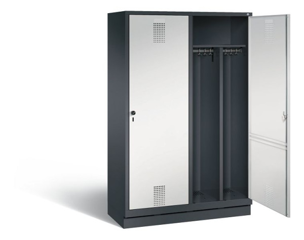 C+P Schwarz-Weiss-Spind Evolo, H1800xB1190xT500mm, Farbe: Schwarzgrau / Lichtgrau, 48220-40 S10034