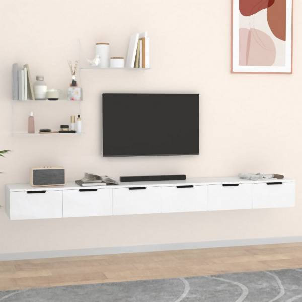 vidaXL Wandschränke 2 Stück Weiß 102x30x20 cm Holzwerkstoff, 3115900