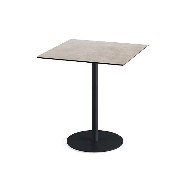 Feros Urban Terrassentisch Schwarz gestell + Moonstone HPL 70x70 cm, 130011377