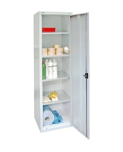 stumpf Flügeltürenschrank Esta, mit 4 Fachböden verzinkt, Korpus und Tür in lichtgrau, B 500 mm, H 1800 mm, 251878