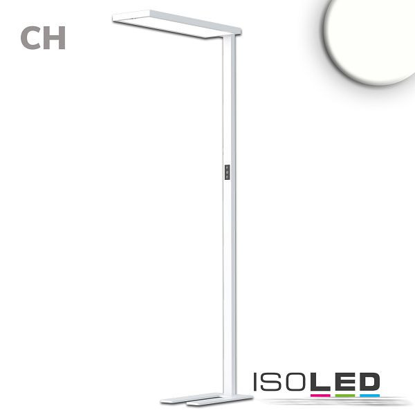 ISOLED LED Office Pro Stehleuchte Up/Down, 80W/20W, Weiß, UGR<19, neutralweiß, Touch-Dimm, CH-Stecker, 115619