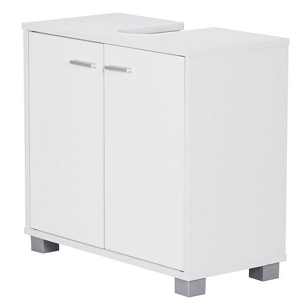 Wohnling Design Waschbeckenunterschrank mit 2 Türen Weiß, WL1.344