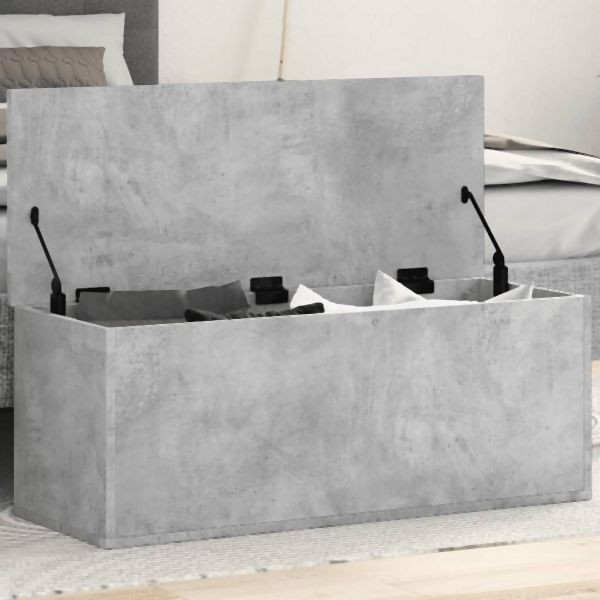 vidaXL Truhe Betongrau 90x35x35 cm Holzwerkstoff, 840684