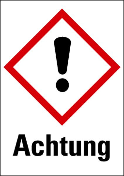 Schilder Klar Gefahrstoffkennzeichnung Achtung Gesundheitsgefährlich, auf Bogen à 16 Stück, 20x29 mm Folie selbstklebend, 483/67