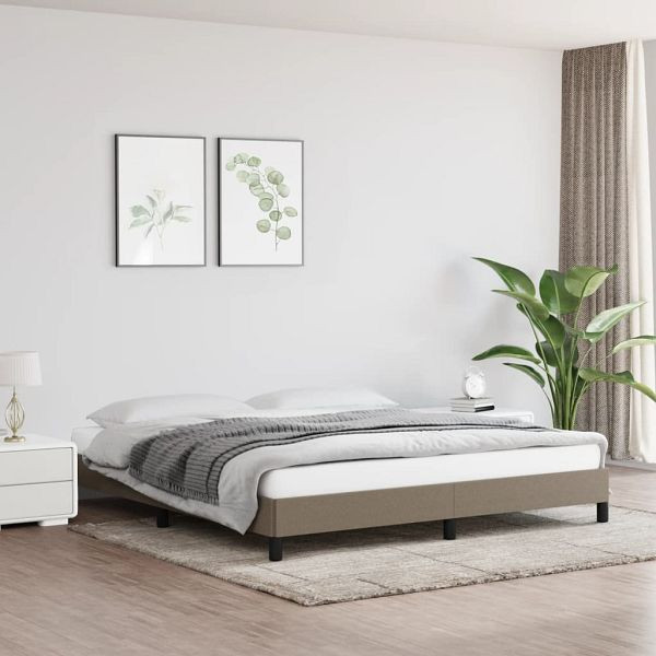vidaXL Bettgestell Taupe 180x200 cm Stoff, Polyester, 346740