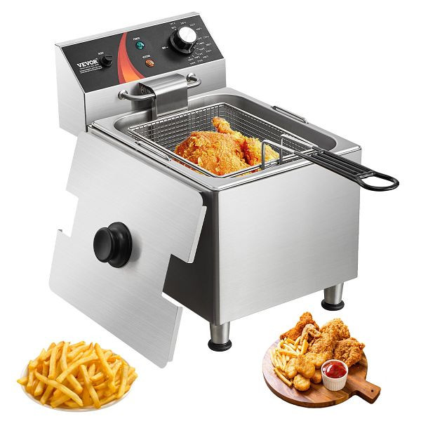 VEVOR Kommerzielle Elektrische Fritteuse 3100W 9L Edelstahl Upgrade 200°C, DGDZGJCK0000BU3PZV2