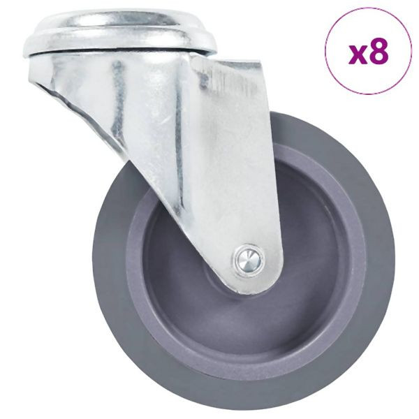 vidaXL Verpackungseinheit: 8 Stück Lenkrollen mit Bolzenloch 75 mm, 277851