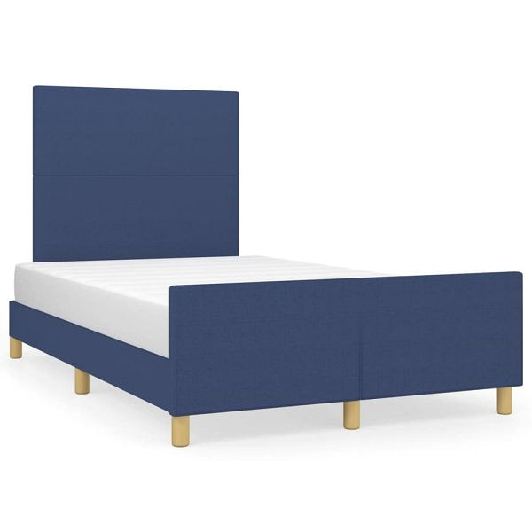 vidaXL Bettgestell mit Kopfteil Blau 120x190 cm Stoff, 3270505