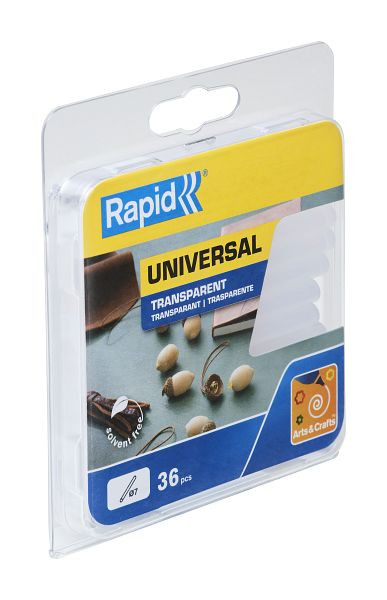 Rapid 7 mm Klebesticks universal transparent, VE: 50 Pakete a 36 Stück, 40107350