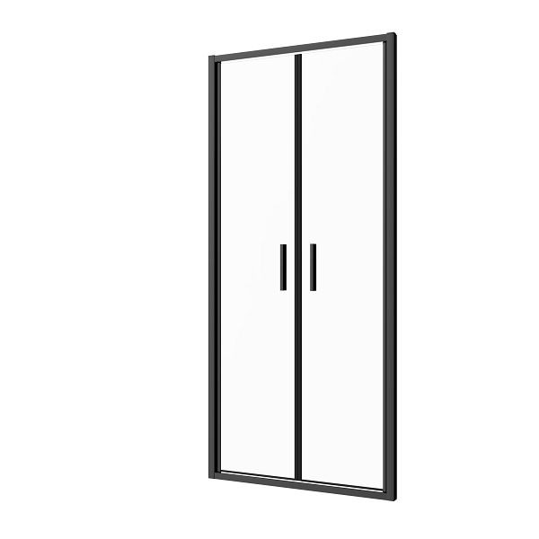 Sanotechnik Salontür schwarz 100x200cm 6mm ESG Easy-Clean, SLP100B