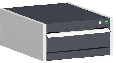 bott cubio Schubladenschrank bestückt mit 1 Schublade BxTxH: 525 x 525 x 250 mm, RAL 7035/7016, 40010001.19V
