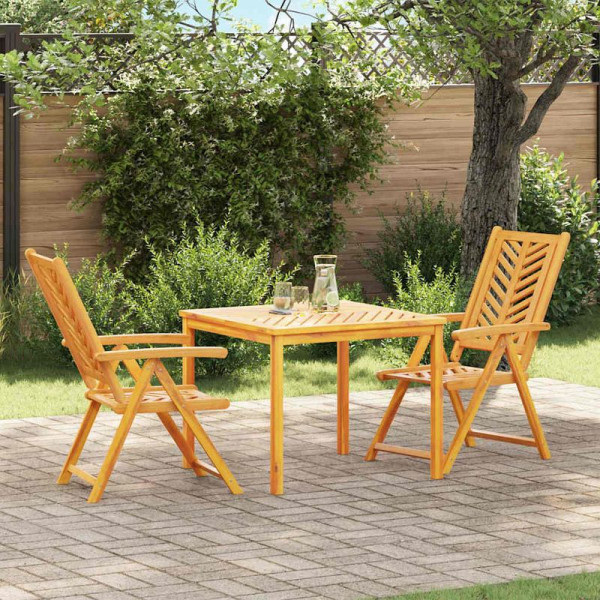 vidaXL Garten Essgruppe, 3er Set, Braun 90 x 90 x 74 cm Akazie Massivholz, 3154121