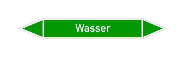 Schilder Klar Rohrleitungskennzeichen Wasser, 33000x90 mm Folie selbstklebend, 101478/95