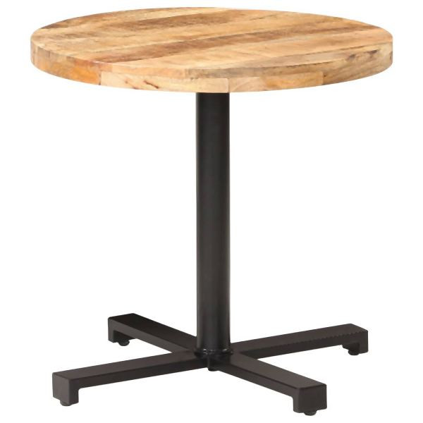 vidaXL Bistrotisch Rund Ø80x75 cm Raues Mangoholz, 320269