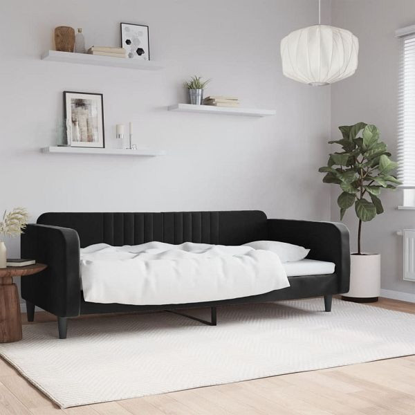 vidaXL Tagesbett Schwarz 90x200 cm Samt, 354090, 8720845953850