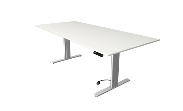 Kerkmann Sitz-/Stehtisch Move 3 tube, B 2250 x T 1000 mm, elektrisch höhenverstellbar von 720-1200 mm, weiß, 10234510