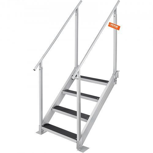 VEVOR 4-stufige Badeleiter mit zwei Handläufen 800x1850x1750mm aus Aluminiumlegierung 250kg Tragfähigkeit 55x10cm Pedale, MTFSTWJFHXJD56RPMV0