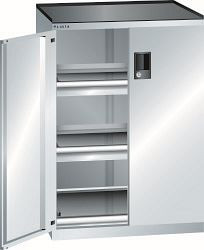 LISTA Schubladenschrank 36x27E (BxTxH) 717x600x1020mm CODE Lock, Lichtgrau, 2 Schubladen, Fronthöhe: 75 mm, Tragkraft Schubladen: 75kg, 79.404.020.C