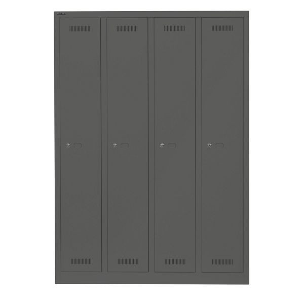 Bisley Garderobenschrank Monobloc™, 4 Abteile je 1 Fach, 634 anthrazitgrau, ML11Q1634