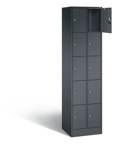 C+P Schließfachschrank Serie 8070, H1950xB460xT480mm, Farbe: Schwarzgrau, 80700-20 S10053