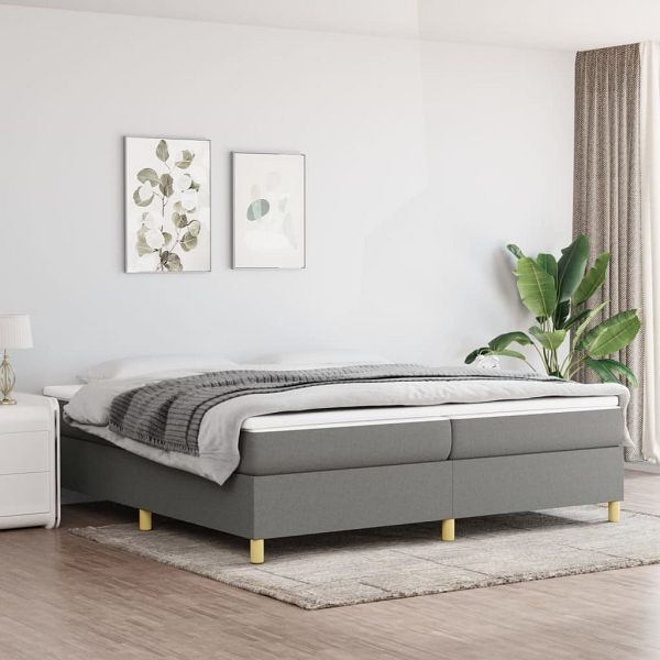 vidaXL Bettgestell Dunkelgrau 200x200 cm Stoff, 3120986