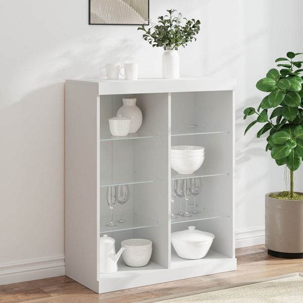 vidaXL Sideboard mit LED-Leuchten Weiß 81x37x100 cm, 836714