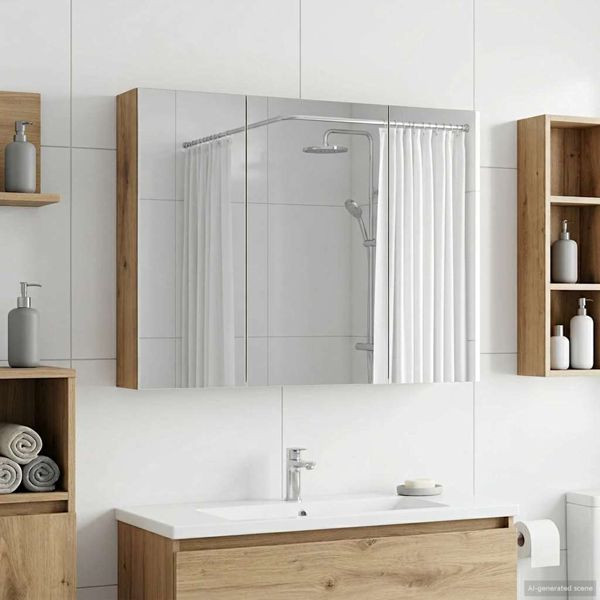 vidaXL Badezimmerspiegelschrank Kunsthandwerk Eiche 100 x 14,5 x 70 cm, 889126