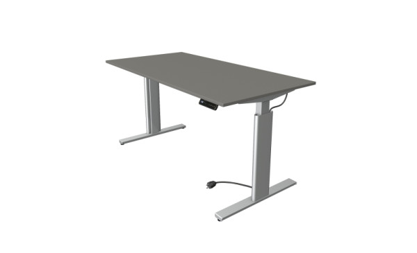 Kerkmann Sitz-/Stehtisch Move 3 silber, B 1600 x T 800 mm, elektrisch höhenverstellbar von 720-1200 mm, grafit, (Montage), 10232812-1