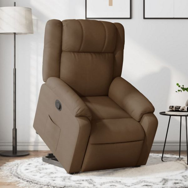 vidaXL Relaxsessel mit Aufstehhilfe Braun Stoff, 3205206