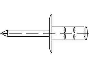 ART 88475 PolyGrip Mehrbereichsschaft-Blindniete Stahl/Stahl verzinkt K 9,5 3,2 x 9,5 VE=S (1000 Stück)