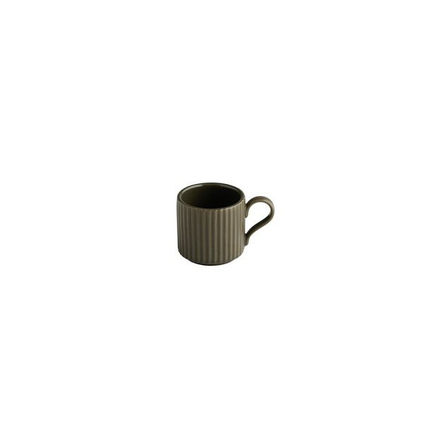 APS Espressotasse THE GRID - Porzellan, Ø 6 cm, 80 ml, Farbe mud (braun), stapelbar, 19063