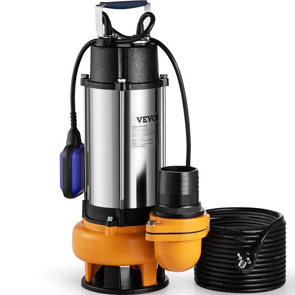 VEVOR Schmutzwasserpumpe mit variablenm Schwimmerschalter, 2200 W, Durchfluss 60000 L/h, WSBBX30HP220VSLN2V2