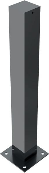 Schake Stilpoller Stahlrohr 100 x 100 mm Serie 4075B, ortsfest, für Dübel Befestigung mit Bodenplatte 200 x 200 mm, 4075PB