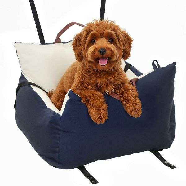 PawHut Hundeautositz, 2 Gurte, waschbare Bezüge, für Haustiere unter 5 kg, Blau, D00-219V00NU