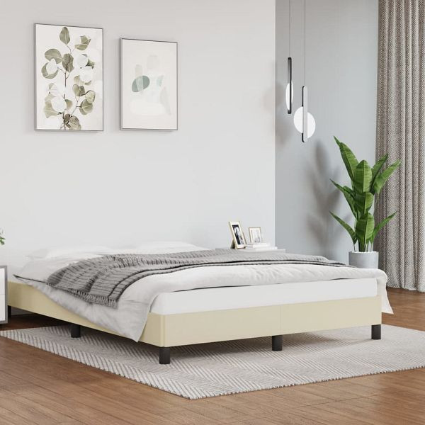 vidaXL Bettgestell Creme 140x190 cm Kunstleder, 346900, 8720287169499