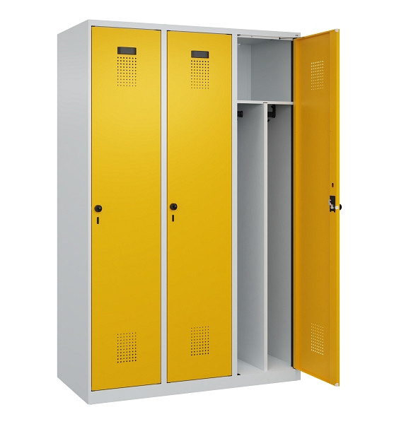 C+P Spind Evolo PLUS, 3 Abteile, 1850x1200x500mm, 7035/1004, Verschluss Drehriegel, 049000-32F S10000