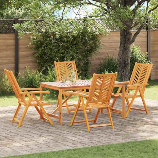vidaXL Garten Essgruppe, 5er Set, Braun 150 x 90 x 74 cm Akazie Massivholz, 3154123