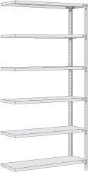 Regalwerk RUDI-Schraubregal 350 - Anbauregal HxBxT 2500x1280x400mm mit 6 Stahl-Fachböden, B5-23613-40