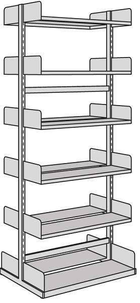 Kerkmann Freiarm-Regal Univers, B 1000 x T 300 x H 2250 mm, lichtgrau, 52859311