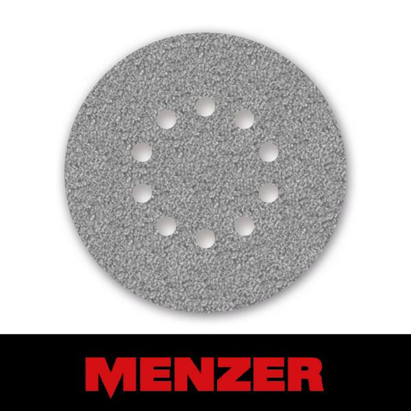 Menzer Klett-Schleifscheibe, 10 Loch, Ø 225 mm, Körnung 40, Halbedelkorund mit Stearat-Beschichtung, VE: 5, 231294040