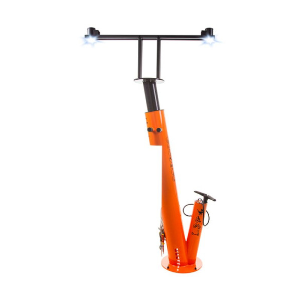 Stein HGS Fahrrad-Servicestation Modell BM2021, RAL 5015 - Himmelblau, LED-Modul EM2004, 63679.0015
