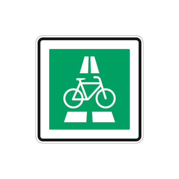 Stein HGS Verkehrszeichen 350.1-20 StVO, Radschnellweg (Aufstellung links), Flachform 2 mm, 840 x 840 mm, RA2, Flachform 2 mm, 350.1-20.0002